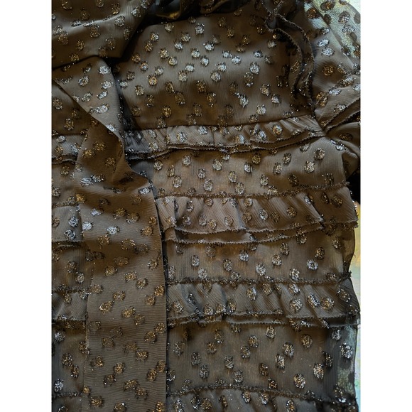 Isabel Marant | Lurex Dot Alba Top EU40/US Large Black Glitter Ruffle Trim - Picture 6 of 10